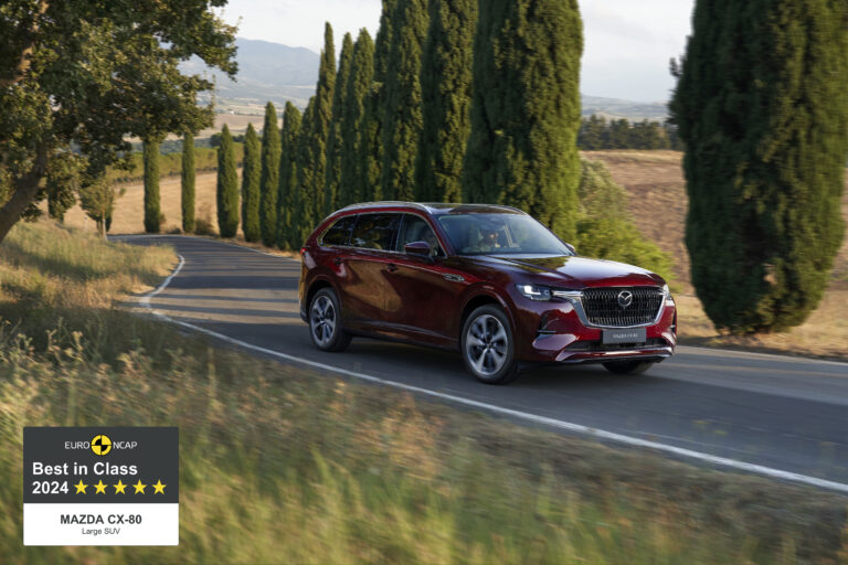 Mazda CX-80 získala od Euro NCAP titul najlepšieho veľkého SUV roka 2024