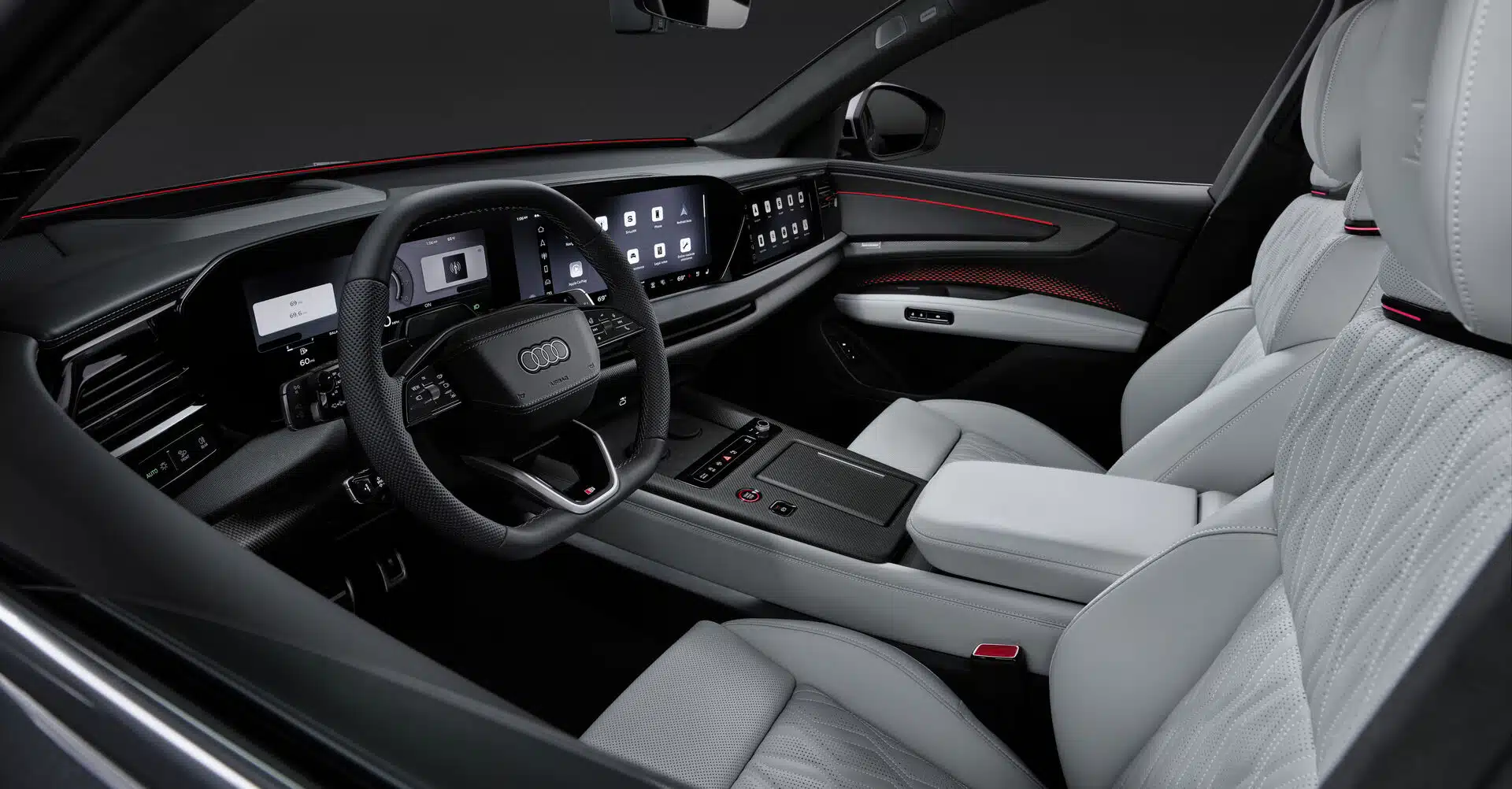 Audi Q9 SUV - Studio photo, interior, cockpit from the driver's side