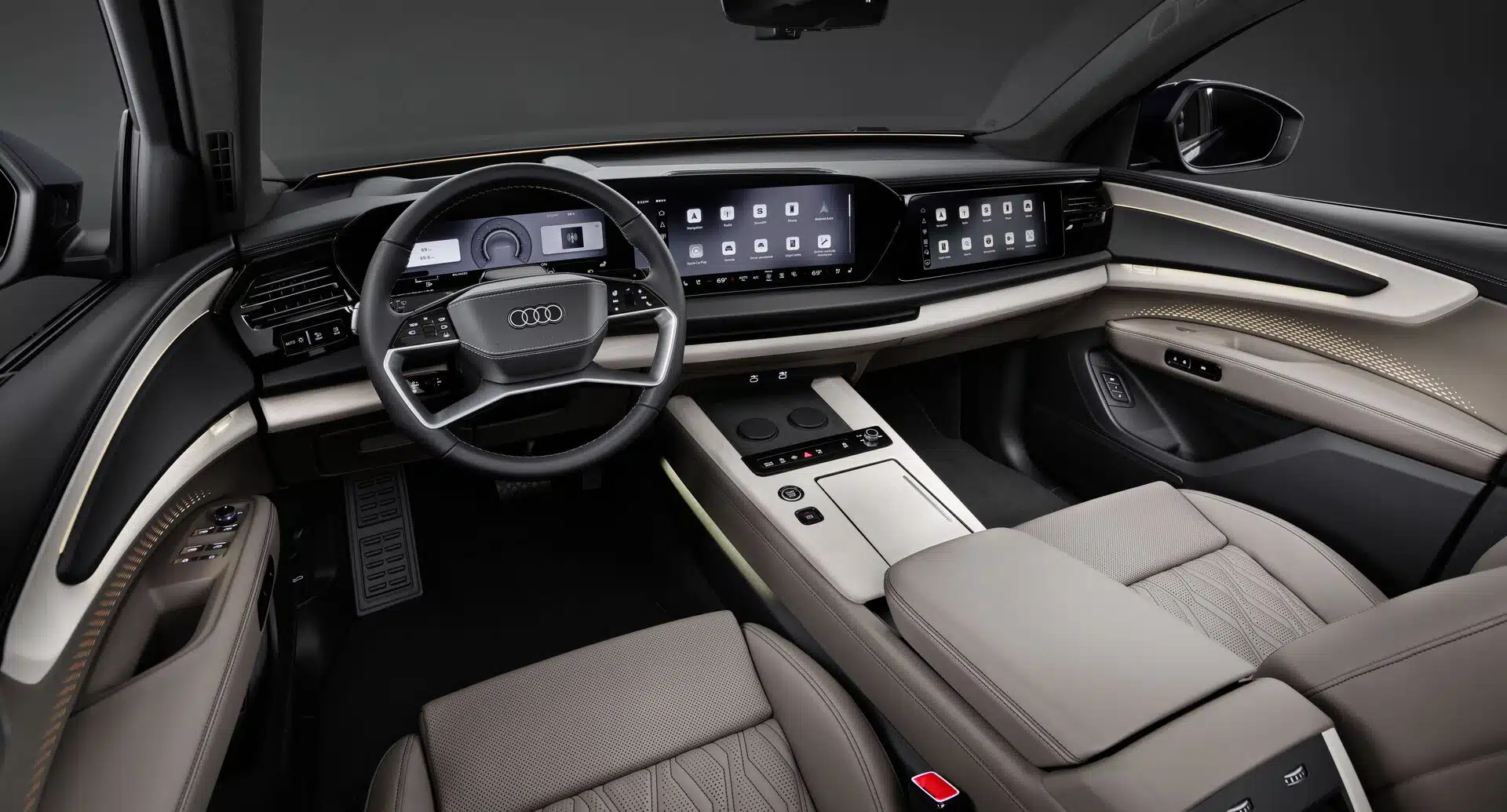 Audi Q9 SUV - Studio photo, interior, cockpit from the driver's side