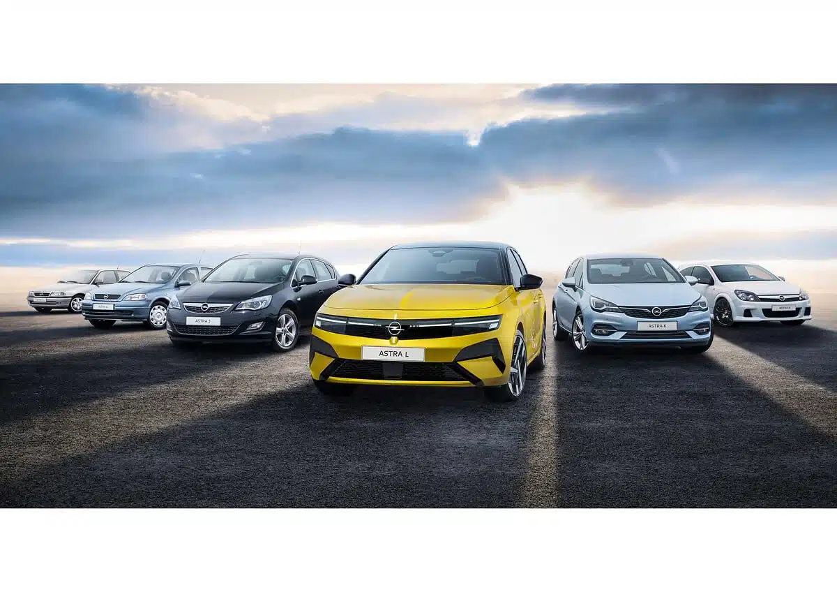 The six Opel Astra Generations (1991-2026)