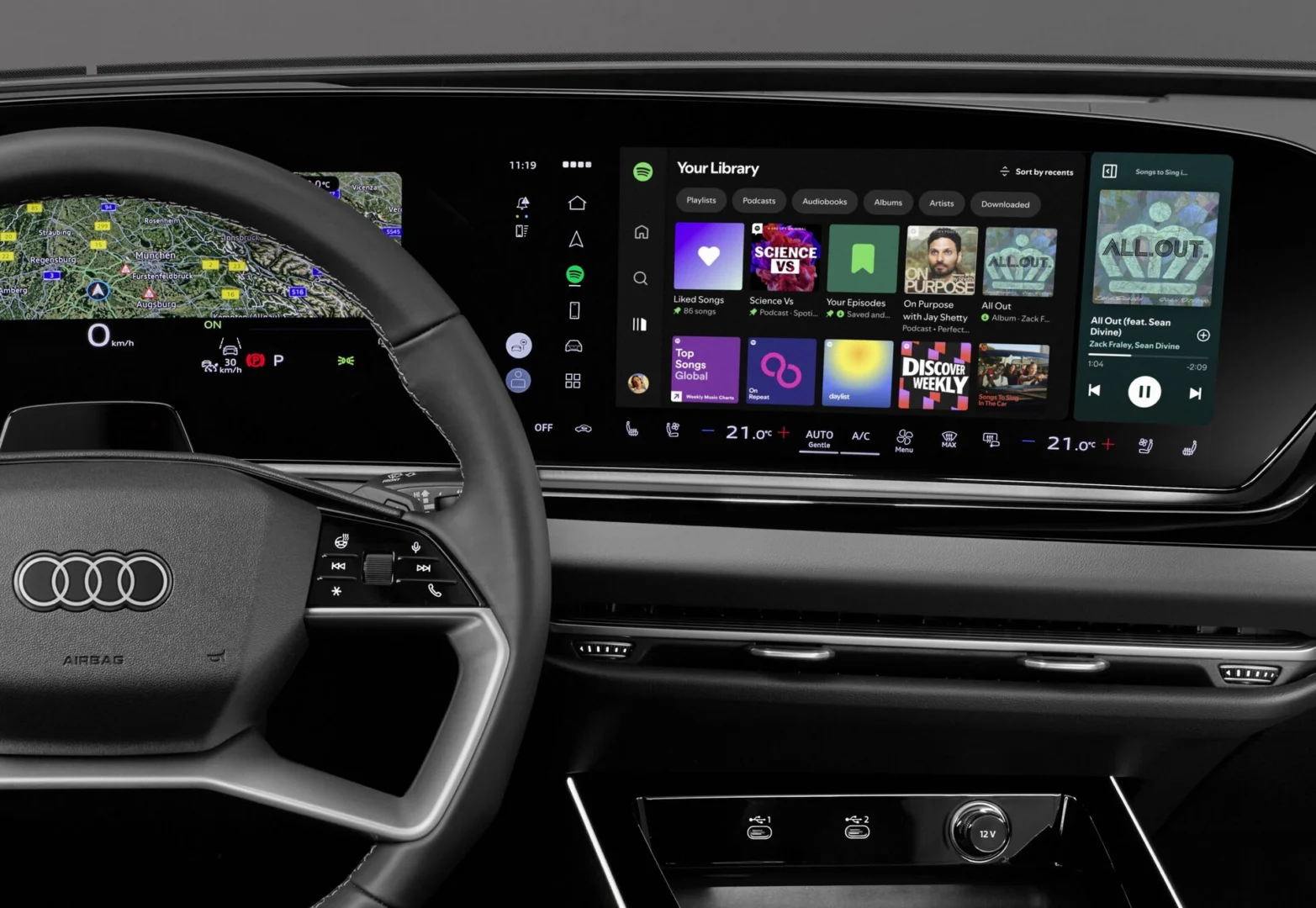 Audi ako prvá značka sprístupní plne natívnu aplikáciu Spotify priamo v aute